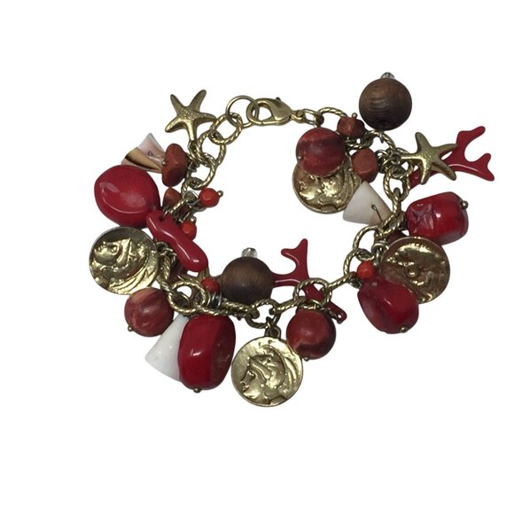 Jewelry - Vintage Women's Beach Themed Chunky Charm Bracelet